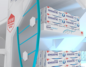 Sensodyne display cabinets